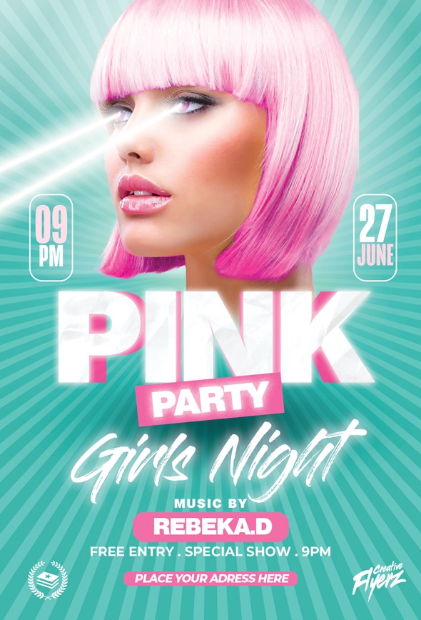 Pink Party Flyer Design