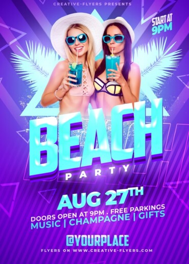 Beach Party Flyer Design