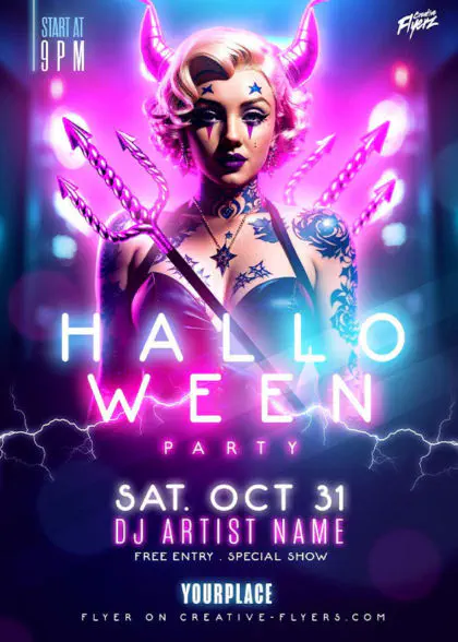 Halloween Night Club Party Poster