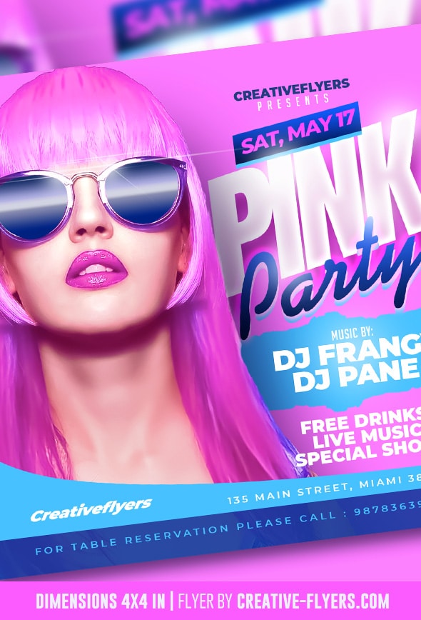 Pink Party Design for Photoshop