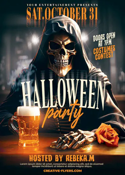 Halloween Poster with the grim reaper