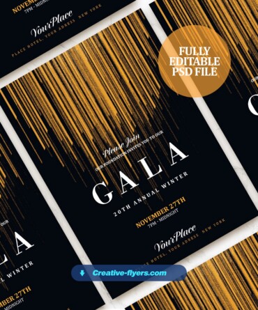 Black and Gold Gala Invitation