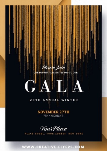Black and Gold Gala Invitation