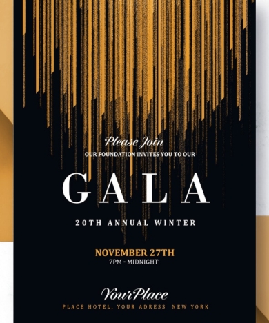 Black and Gold Gala Invitation