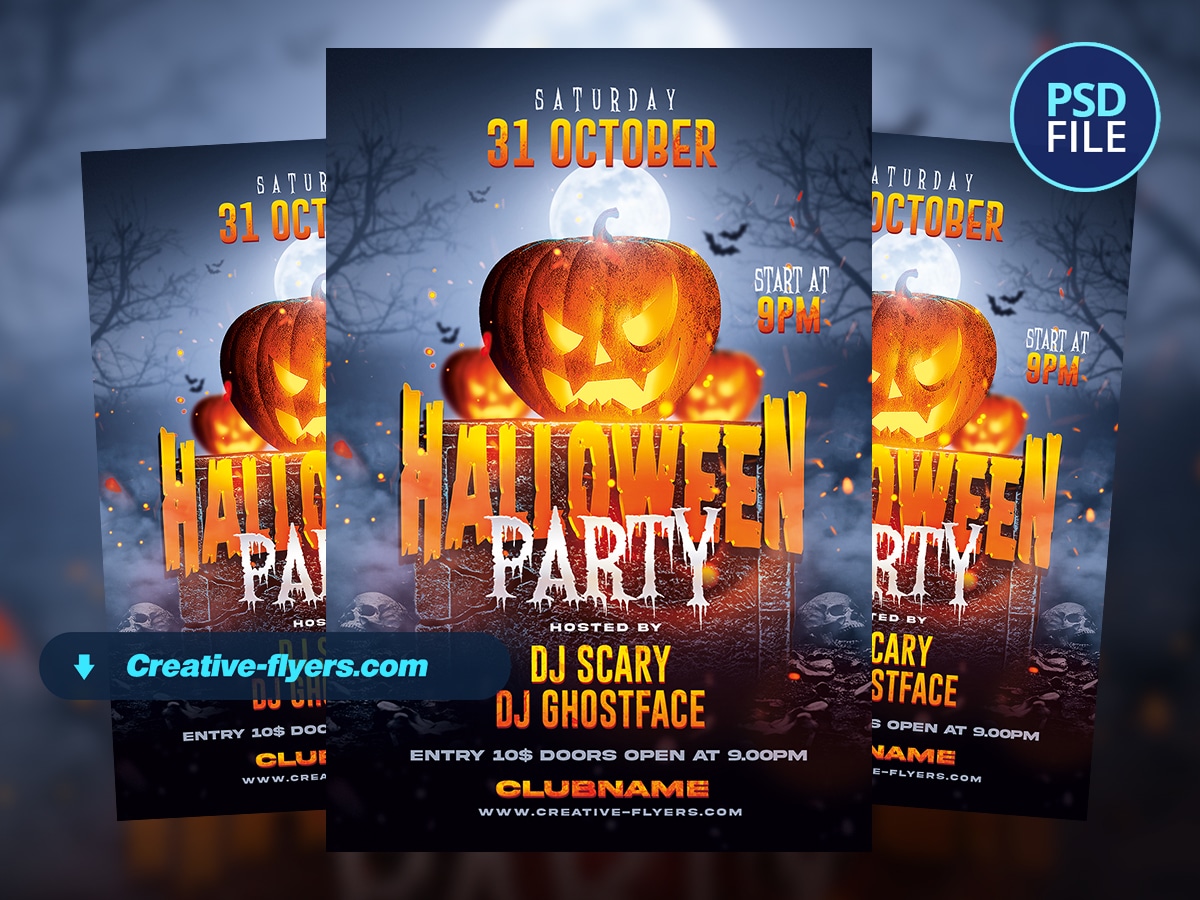 Halloween Party Flyer Creepy Halloween Party Flyer