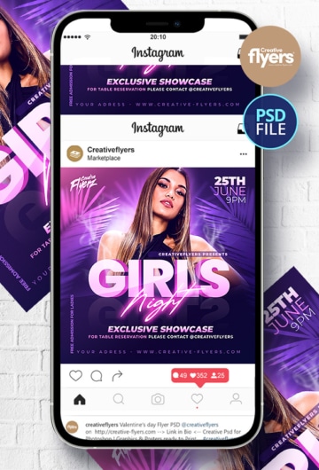 Girls Party Flyer Psd