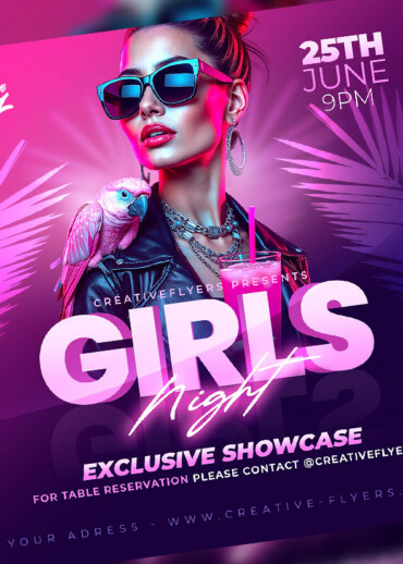 girls party flyer