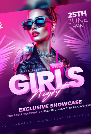girls party flyer