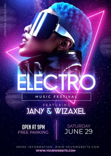 Electro Music Flyer Design