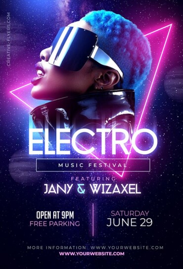 Electro Music Flyer Design