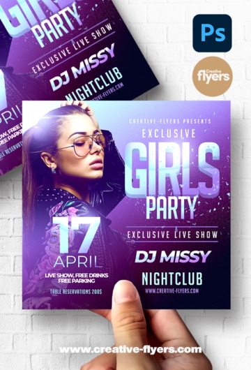 Girls Party Psd flyer