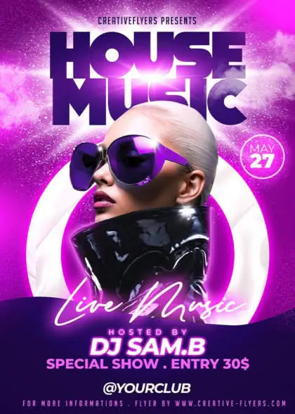 Music Party Flyer PSD