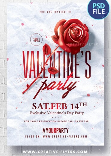 Red and White Valentine's Day Flyer