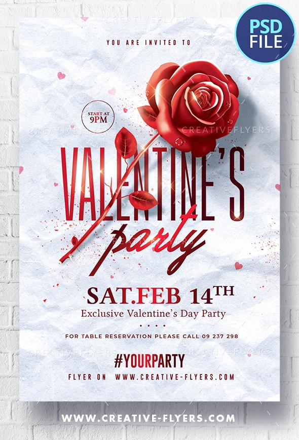 Red and White Valentine's Day Flyer