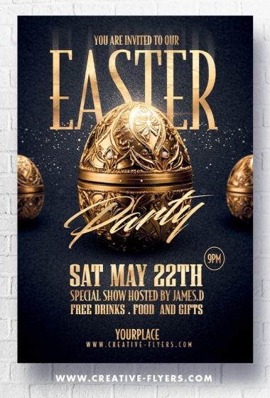 Black and gold easter template