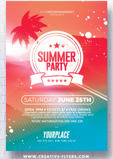 Summer flyer template