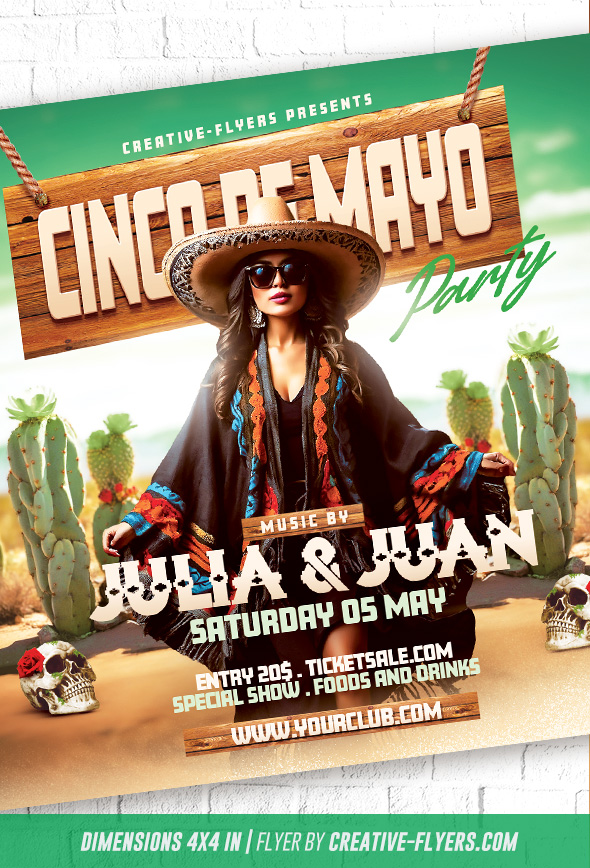 Cinco De Mayo Party Flyer Design
