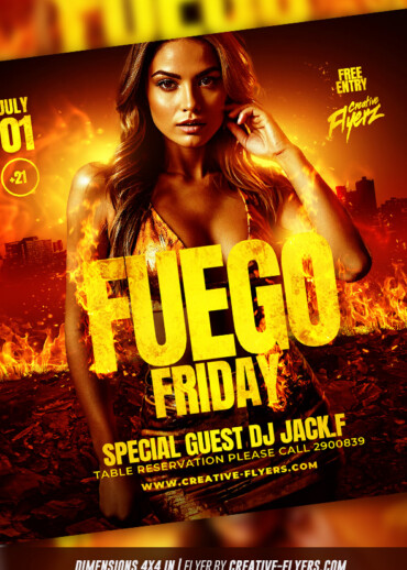 Fuego Party Flyer Design