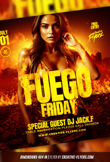 Fuego Party Flyer Design
