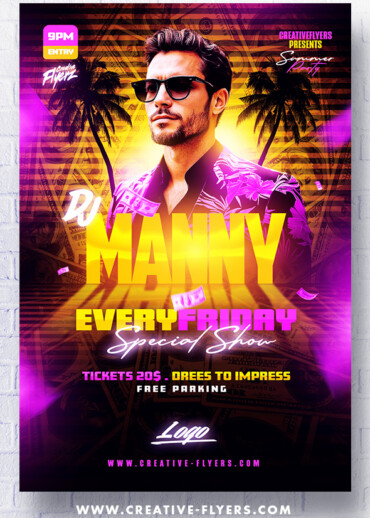 Summer Flyer for Dj Party