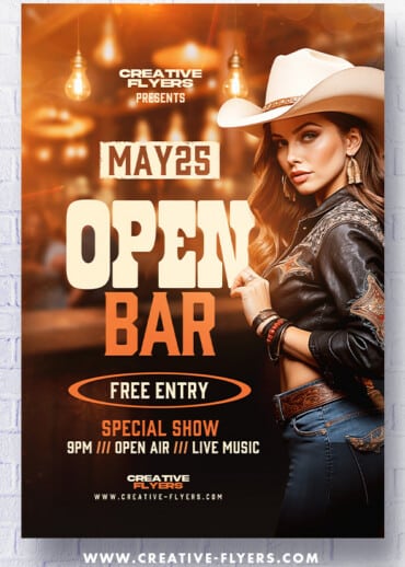 Open Bar Party Flyer