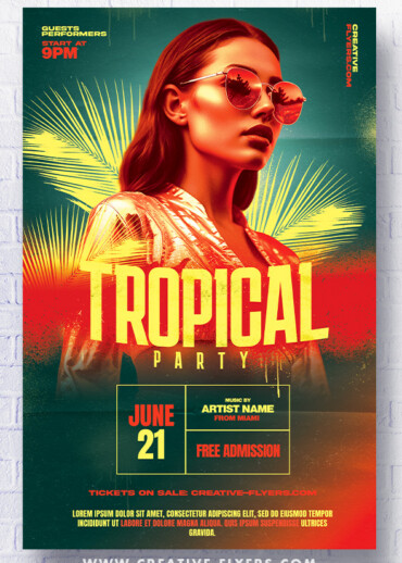 Tropical Party flyer template
