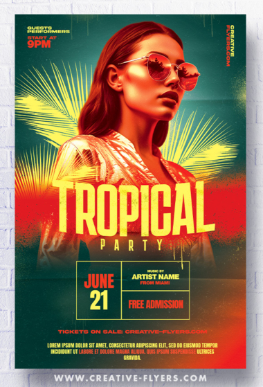 Tropical Party flyer template
