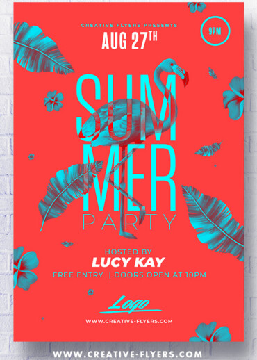 Tropical Summer Poster Template