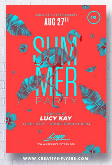 Tropical Summer Poster Template