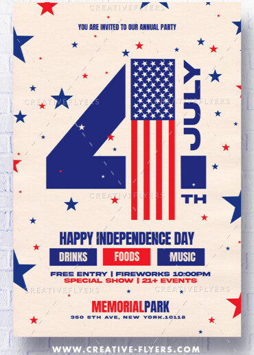 July 4 Flyer in Patriotic Colors