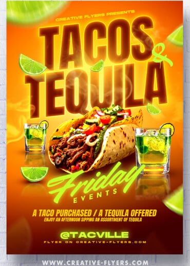 Tacos & Tequila Party Flyer