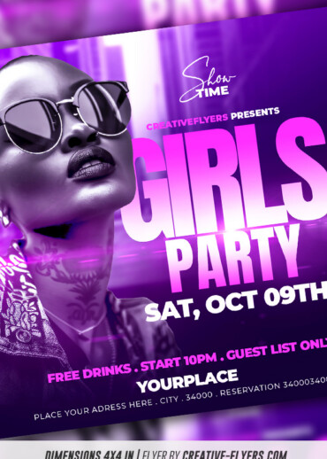 Girls party flyer