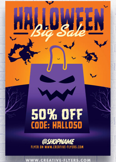 Halloween themed flyer template