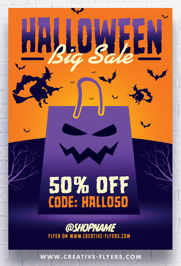 Halloween themed flyer template