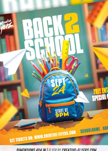 back to school flyer template