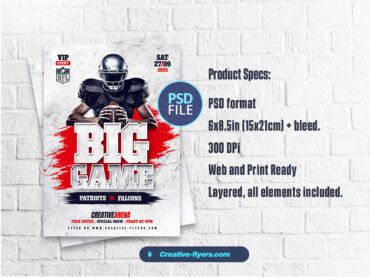 Big Game Flyer Design-3 Big Game Flyer template