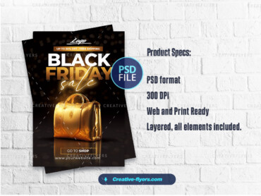 Black friday flyer template-3 Black Friday PSD flyer