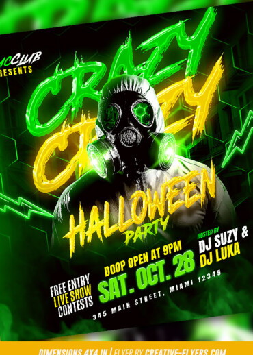 Crazy Halloween Party Flyer