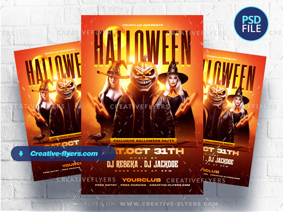 Halloween Party Flyer Halloween Nightclub Party flyer