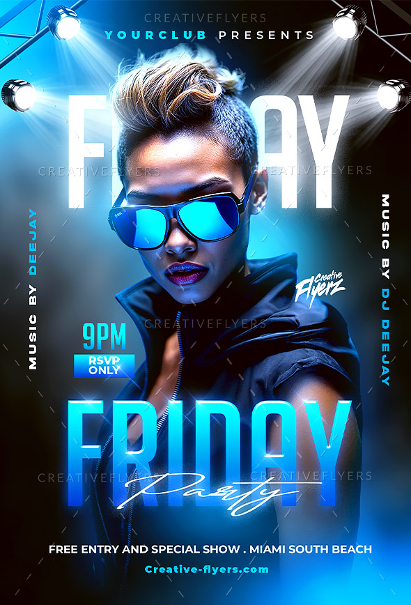 Neon, attitude, and party vibes flyer