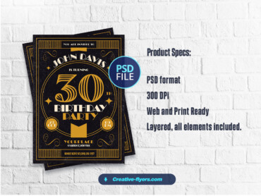 Art Deco Birthday Invitation-3 Elegant Birthday Invitation