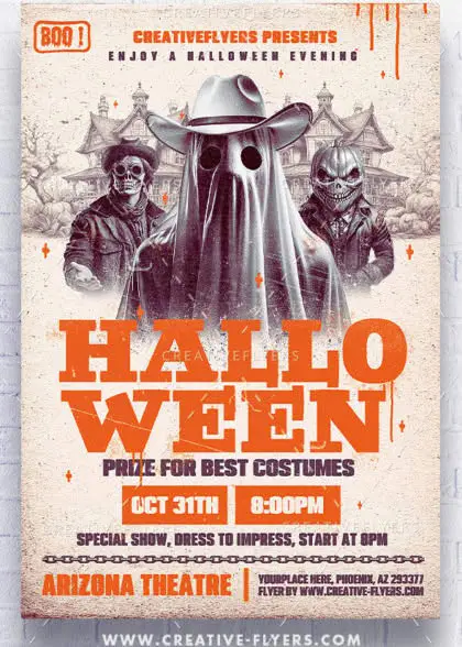 Retro poster for halloween