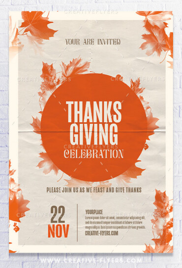 Thanksgiving Flyer for Fall Events