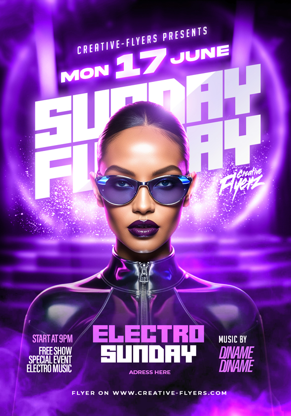 Vibrant nightclub event flyer