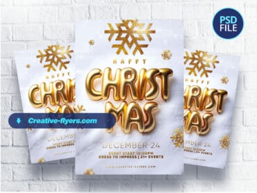 white and gold christmas flyer