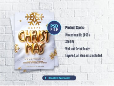 white and gold christmas flyer