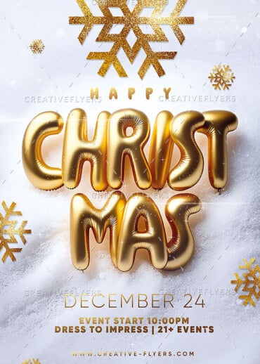 white and gold christmas flyer