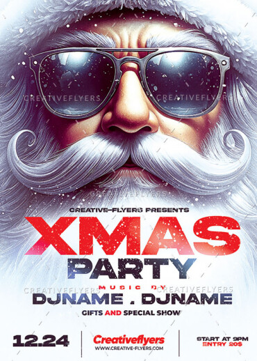 Christmas Flyer with Santa Claus illustration