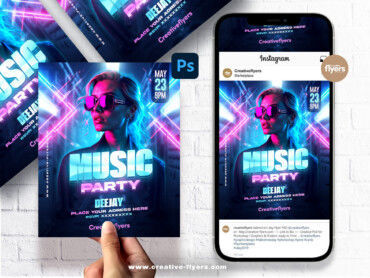 Electric Music Party Flyer (3) Music Party Flyer