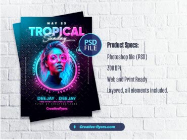 Tropical Party Flyer (6) Nightclub Flyer template